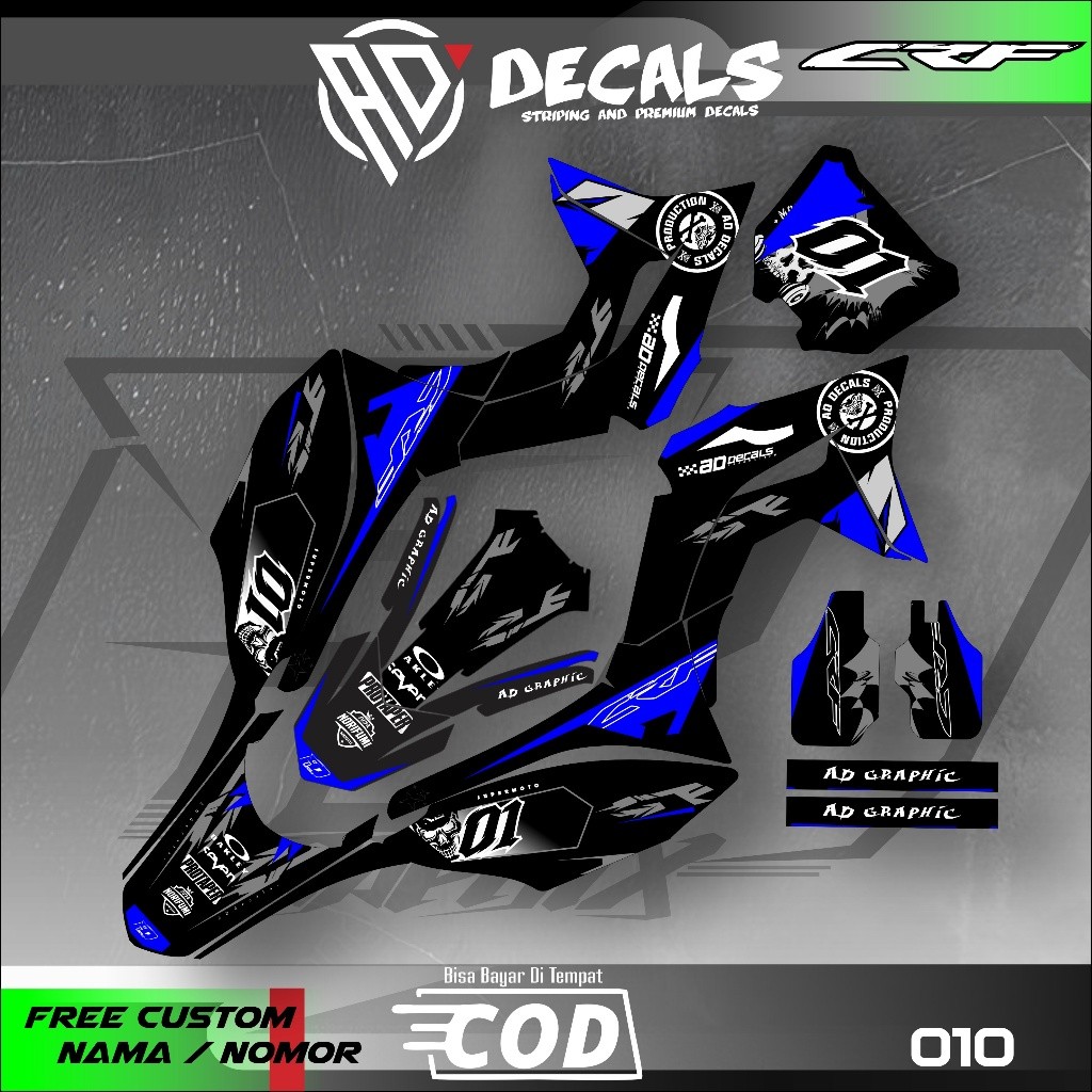DECAL STICKER  CRF 150 L - DTRACKER - KLX BF -WR - KLX GORDON PREMIUM FULLBODY CUSTOM DESAIN AD-010