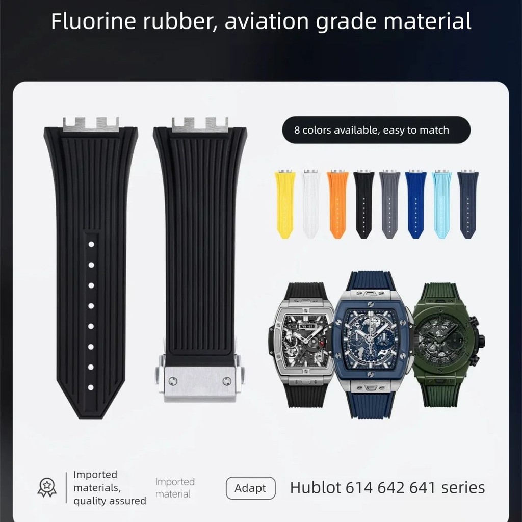 Genuine Fit For Hublot Big Bang 411.415 Quick Release FKM Rubber Strap Replacement 28mm Men's Band