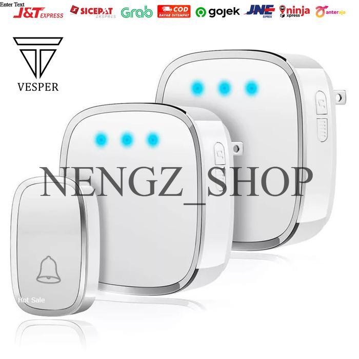 door bell wireless 2receiver / bel rumah waterproof 2 receiver