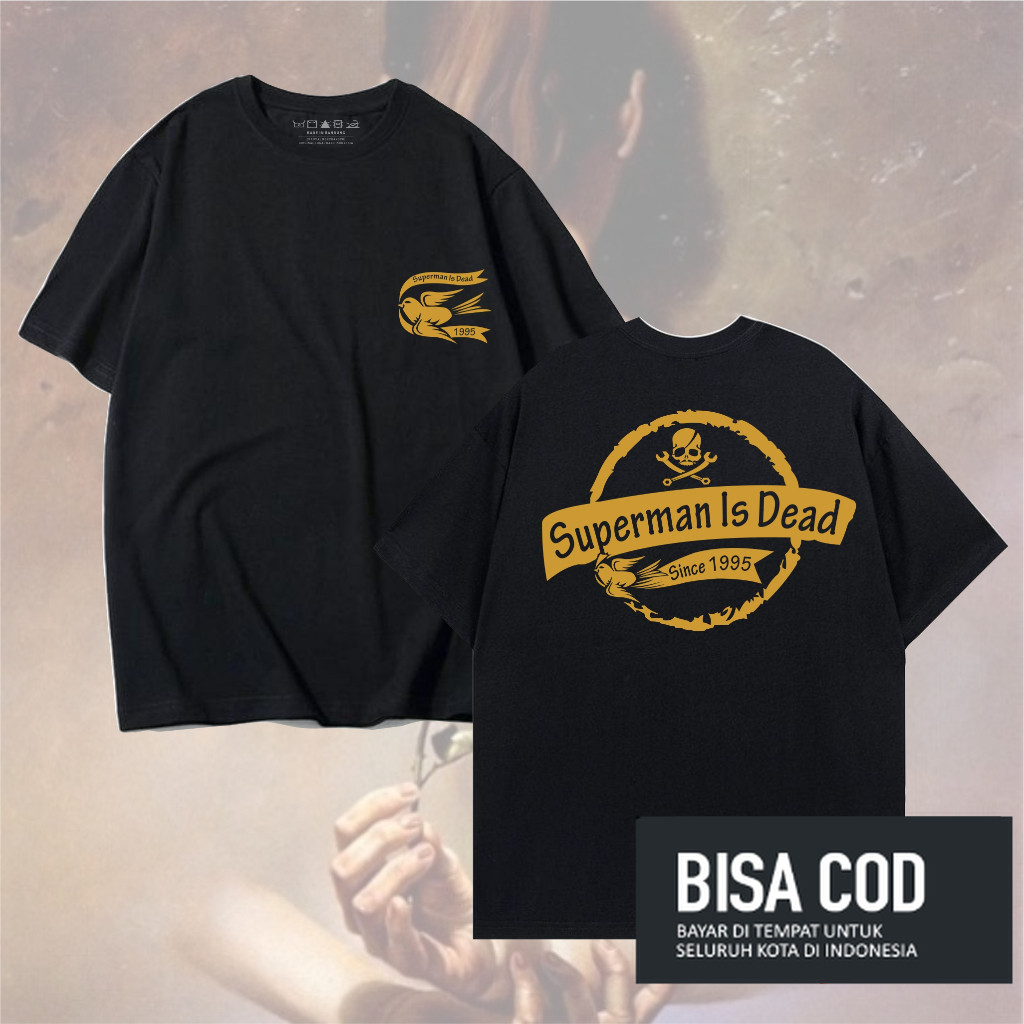 tshirt band SUPERMAN IS DEAD band original distro - kaos lengan pendek SID LADY ROSE HITAM distro or