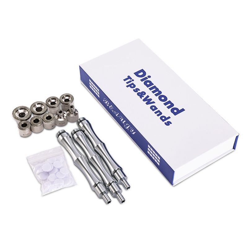 DRIP5588 - 12pcs/Set Sparepart Mesin Dermabrasi Diamond Tips 9 And Wands 3 Microdermabrasi Diamond