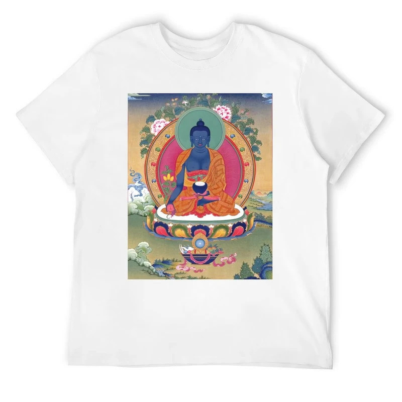 Kaos Anime Buddha Obat dan Kekuatan Penyembuhan, Atasan Musim Panas untuk Pakaian Pria Wanita, Kaos 