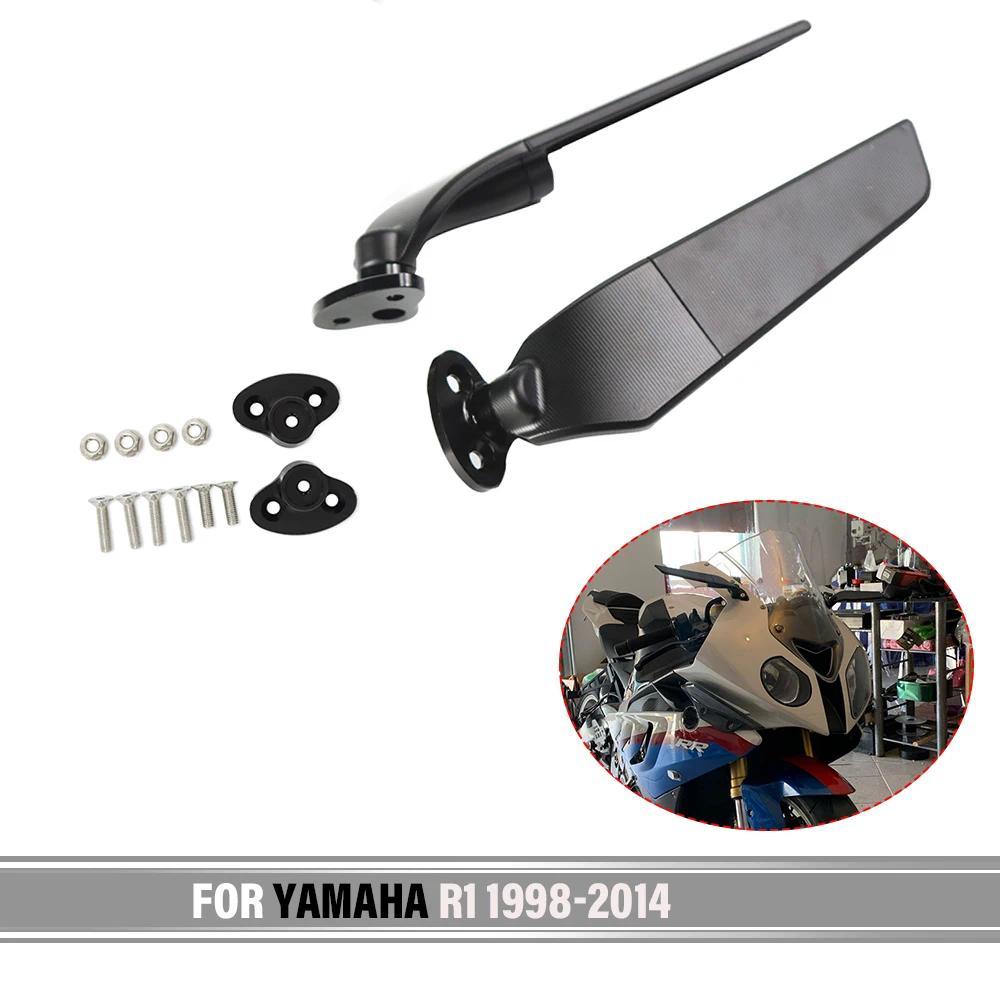Untuk YAMAHA YZF-R1 R1 YZF R1 R 1 1998-2014 2008 2013 2012 Spion Samping Motor Sayap Angin yang Dapa