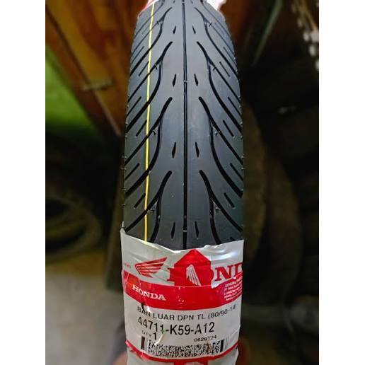 BAN LUAR TUBLES 80/90-14 K59 DEPAN 44711K59A12 BAN TUBLESS AHM HONDA BEAT VARIO