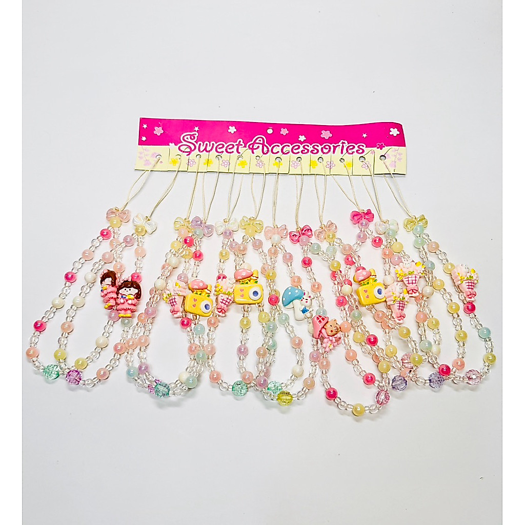 [ GROSIR] Strap Hp Manik-manik boneka | Strap hp manik-manik pita / bunga