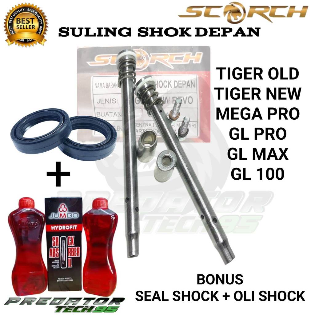 SULING SHOCK DEPAN SET SCORCH BONUS SEAL SHOCK TIGER OLD NEW MEGAPRO GL PRO GL MAX GL 100 HIGH QUALI