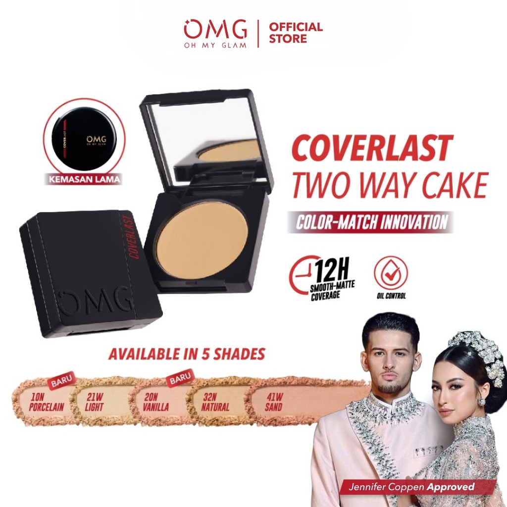 [SPECIAL IBNU WARDANI] OMG Oh My Glam Coverlast Two Way Cake TWC 12 g - Bedak Padat Kontrol Minyak