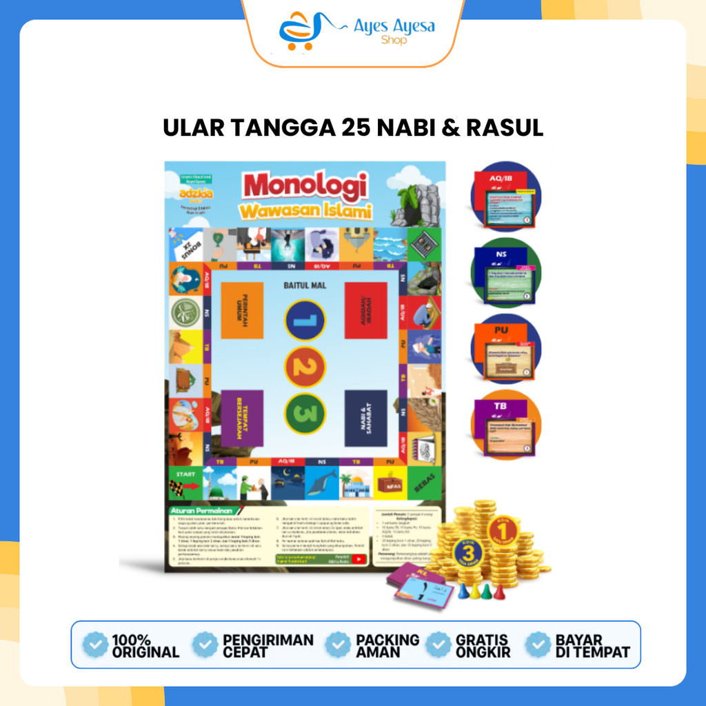 Mainan Anak Edukasi Monologi Wawasan Islam Permainan Seru Monopoly Board Game
