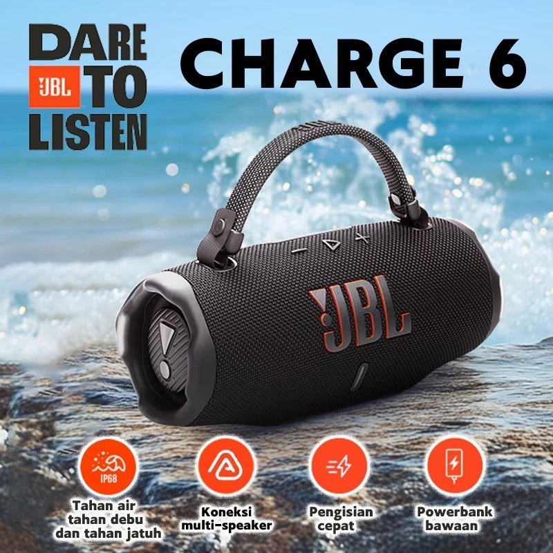 JBL Speaker Portable Bluetooth Charge 6 with IP68 Waterproof and USB Charge Out Garansi 1 tahun Asli