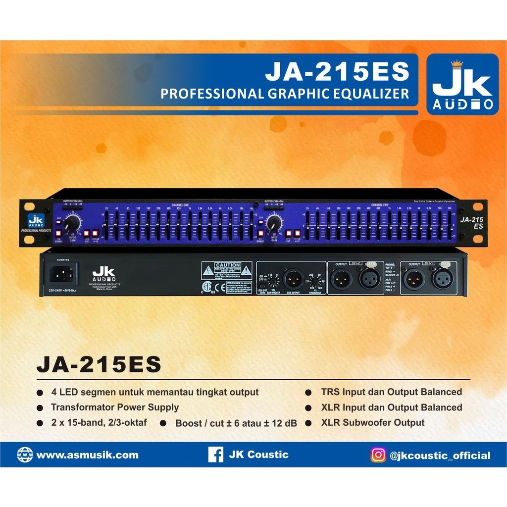 Equalizer Jk Coustic Ja-215es 4 Led Segmen