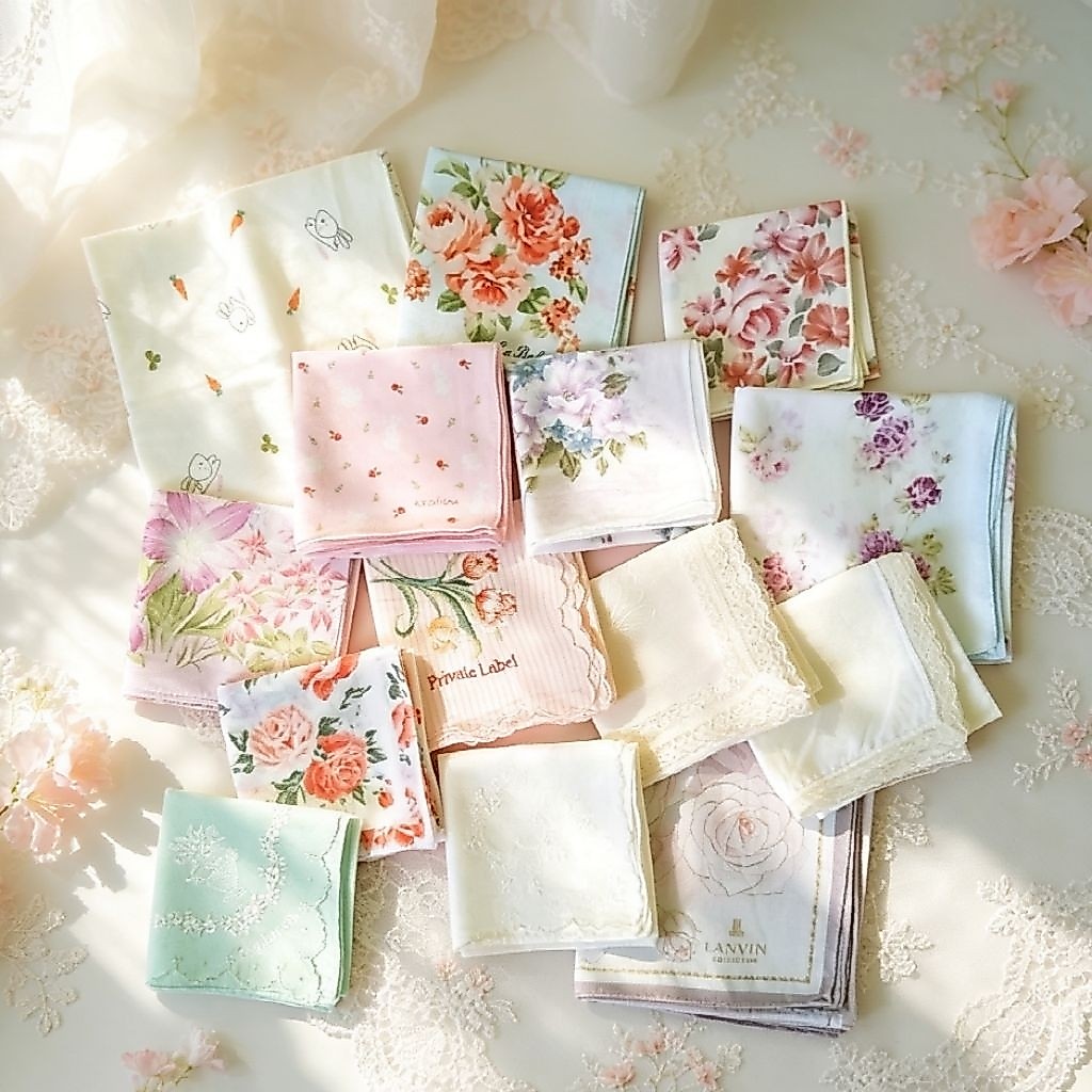 saputangan wanita estetik floral vintage preloved