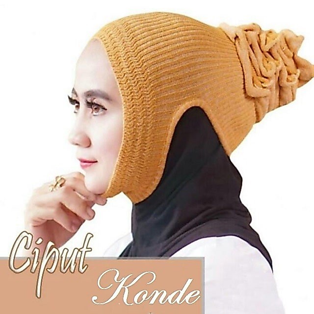 Ciput Konde Rajut Cepol Bercepol Anti Budeg Anti Pusing Inner Bandana Hijab Jilbab Kerudung Anbud An