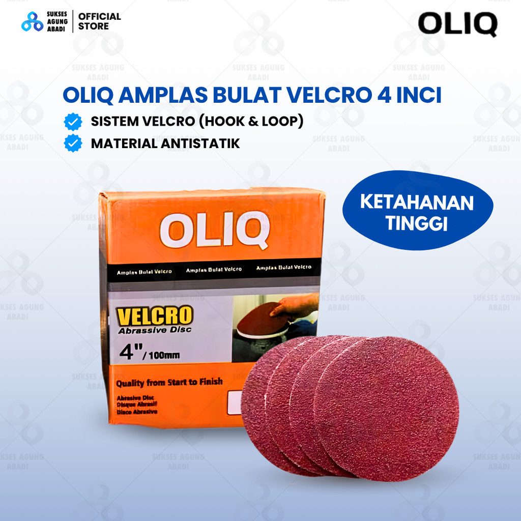 Amplas Bulat Velcro 4 Inch - Amplas Tempel Gerinda Kayu/Besi/Cat