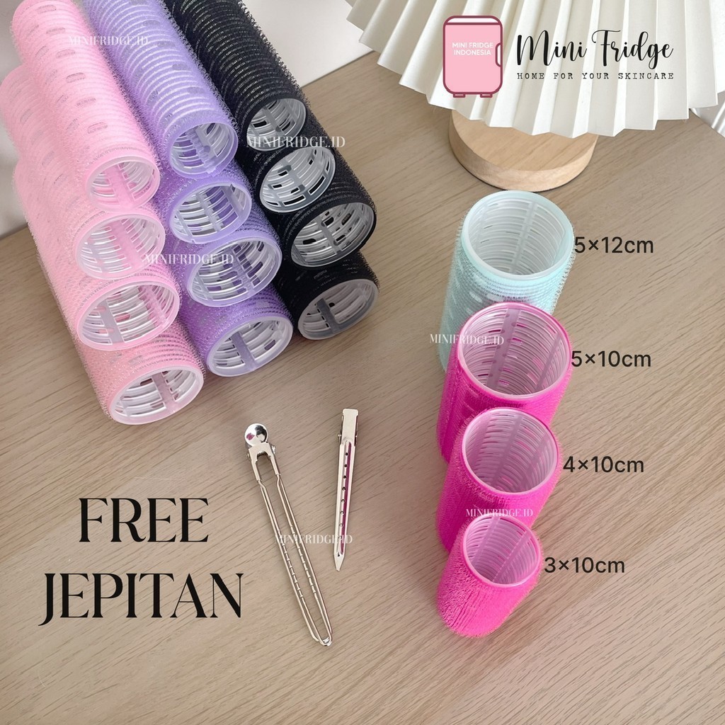 [MINIFRIDGE] Hair Roller JUMBO FREE JEPITAN 9cm 1 PC Roller Rambut Poni Keriting Gelombang Impor Fak