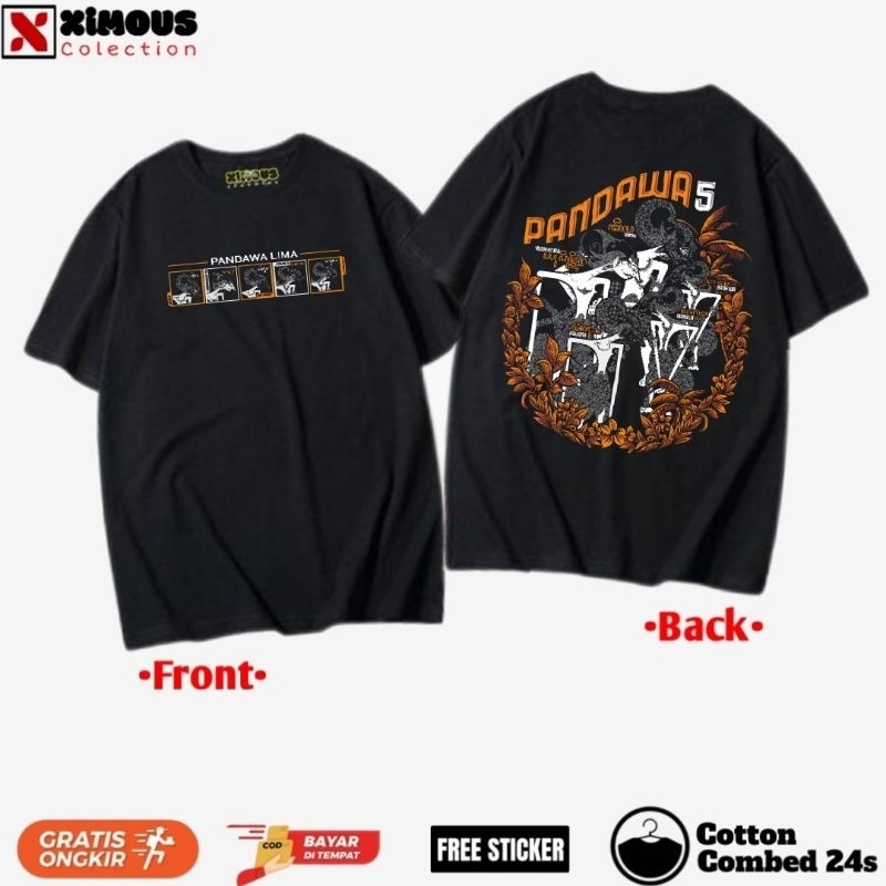 Kaos Baju Pandawa 5 | Kaos Wayang Volume 2 | Indonesia Culture