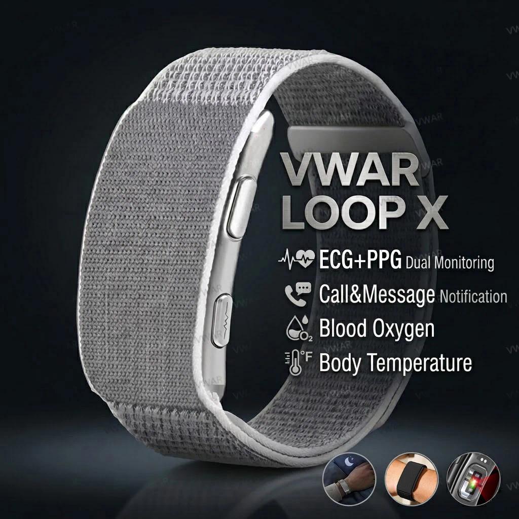 VWAR Loop X ECG Smart Bracelet Heart Rate Blood Pressure Waterproof Sport Fitness Tracker 2026 New S
