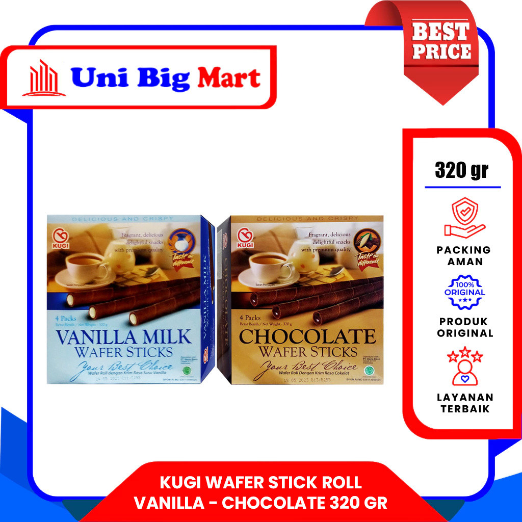 KUGI WAFER STICK ROLL ASTOR CHOCOLATE - VANILLA - 320 gr