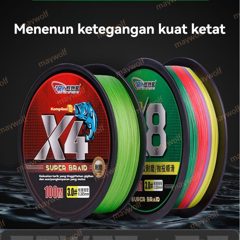 Tali Pancing PE Kecil Benang Pancing 150m Halus Senar PE X8 Pucat Lembut Ikan Lele Lure Fishing Line