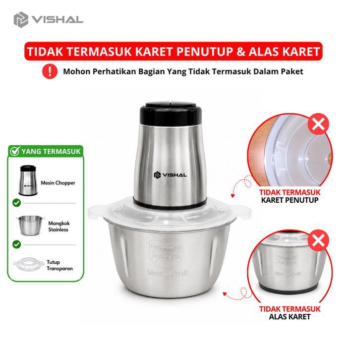 VISHAL Jumbo chopper Blender Elektrik  Penggiling Mixer Fruit Veg Blender Daging VS-1822 - VS-1822