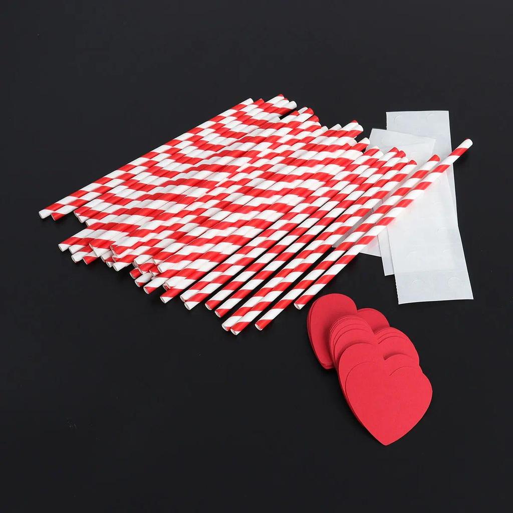40Pcs Food Decor Paper Straws Long Smoothie Cocktail Straws for Formal Party Banquet Decoration Fest