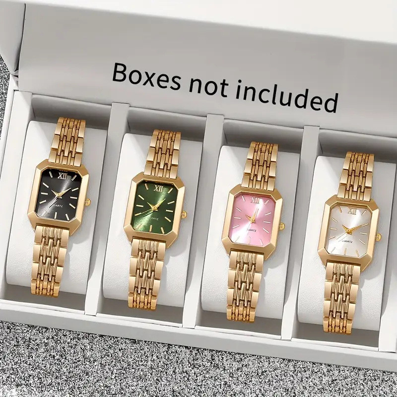 Jam Tangan Kuarsa Wanita Persegi Gelang Jam Tangan Wanita Mode Lipat Gelang Jam Tangan