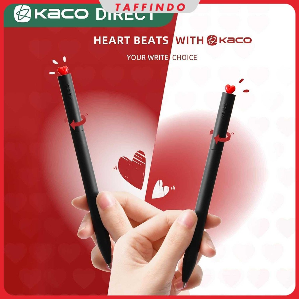 

Kaco Pena Pulpen Gel Dual Ballpoint Black Ink Heart Deco 0.5mm 1 PCS - K1055