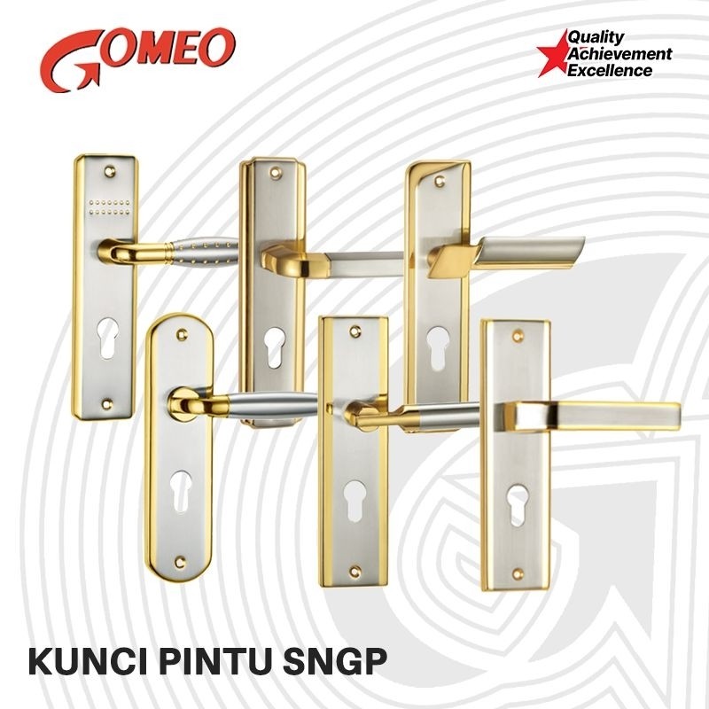 GOMEO Handle Kunci Pintu Set Kuning SNGP Tanggung Besar