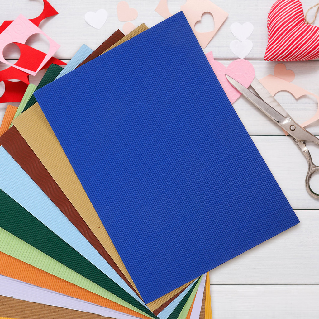 

10 Sheets A4 Mixed Color Corrugated Paper Craft Materials Durable Lightweight Ideal for Kids y Projects Supplies