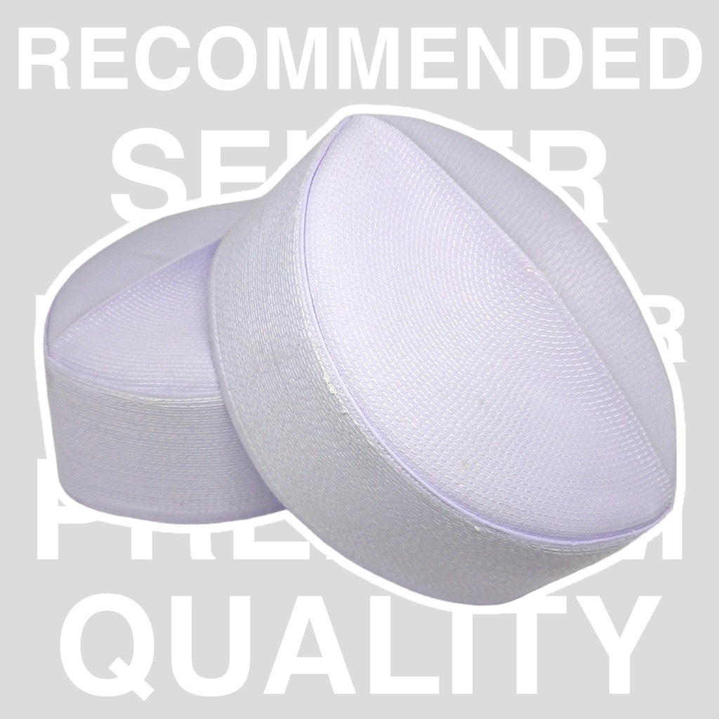 Peci Kopiah Habib Putih / Peci Adzikro Pendek /Kopyah Adzikro / Kopiah Adz Dzikro /  Peci Adzikro Pu