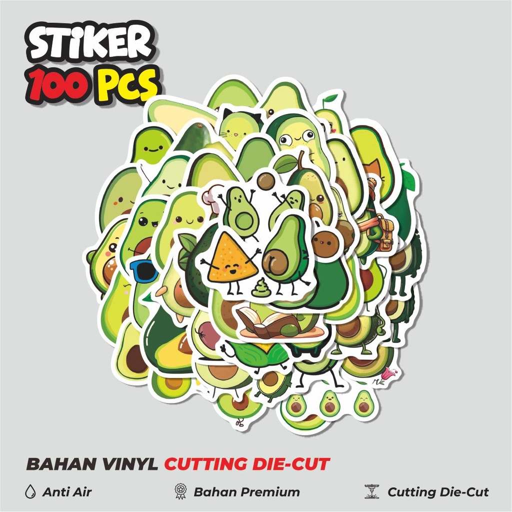 

Terbaru! 50 pcs Stiker Buah Alpukat V1 Dekorasi Lucu Kreatif untuk Notebook, Skateboard, HP
