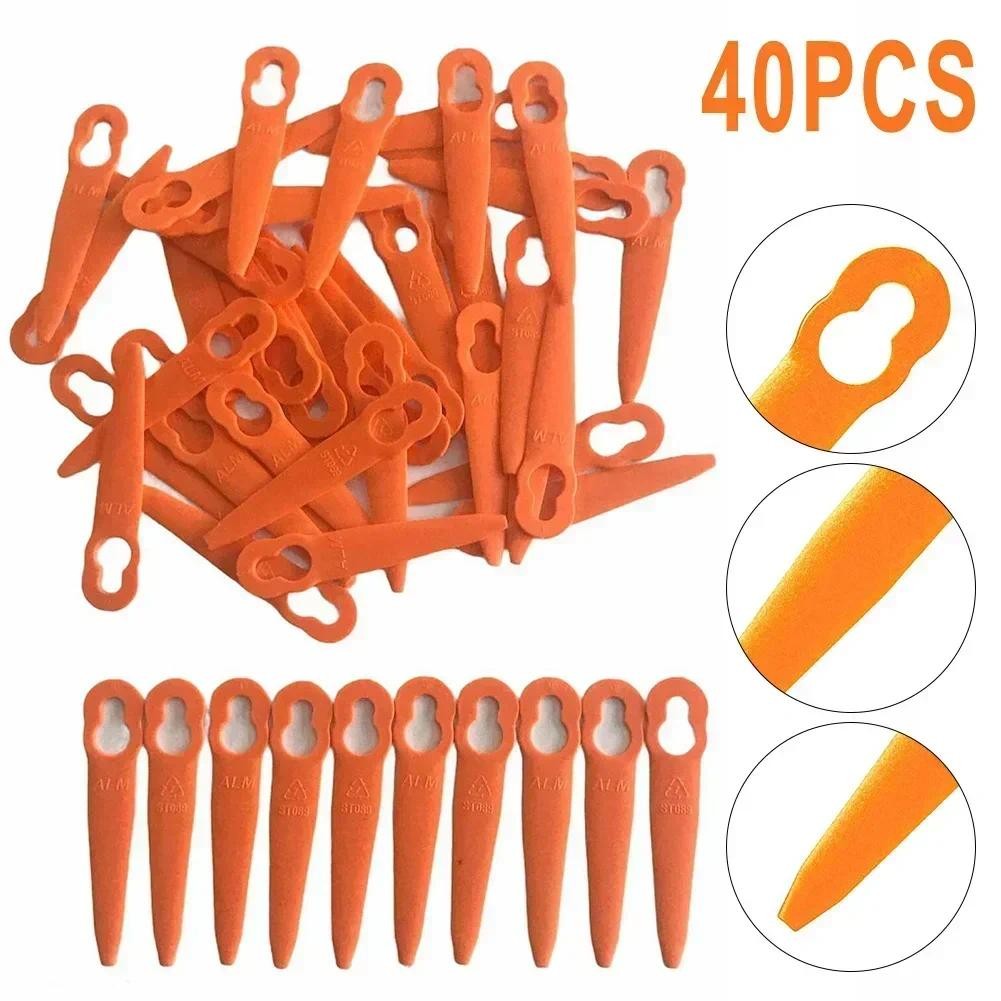 40pcs Plastic Blades For STIHL FSA 45 Cordless Strimmer Grass Trimmer Mowing Heads Garden Tool Repla