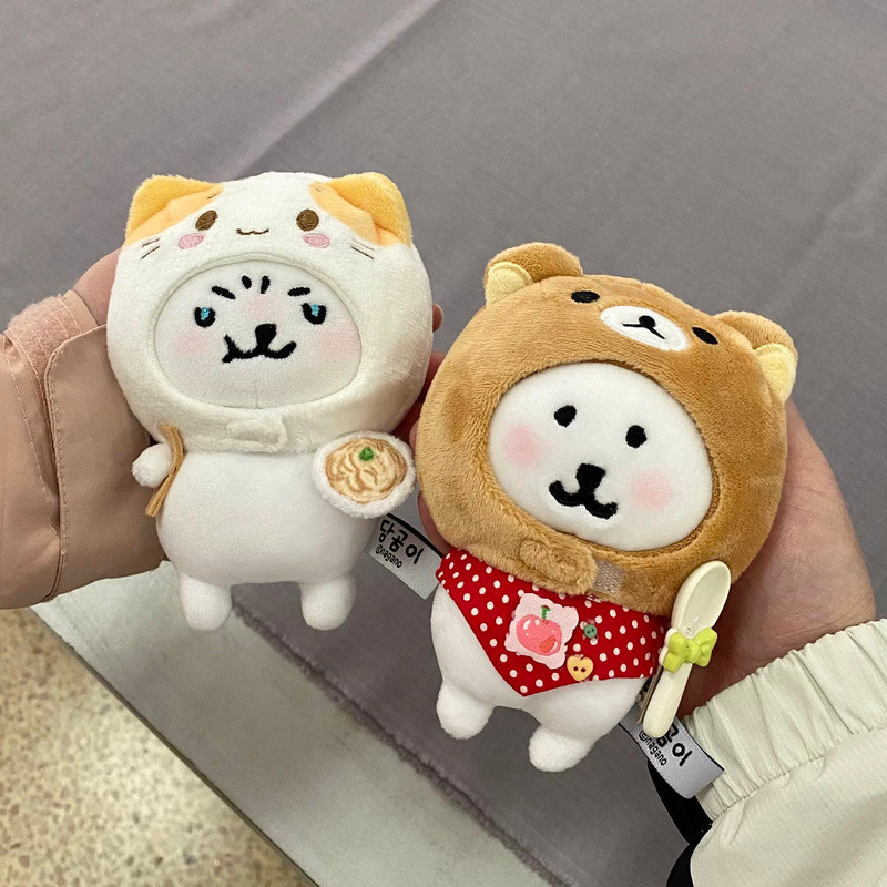 

Kawai Rilakkuma Relaxed Bear Headgear 10cm Cotton Doll Pendant Jewelry Replacement Hooded Bear Kitten Headgear Doll Wardrobe