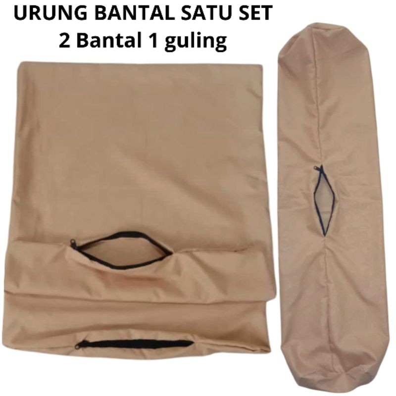 Promo (Satu Set) Urung Bantal Resleting Dan Urung Guling Motif Embos