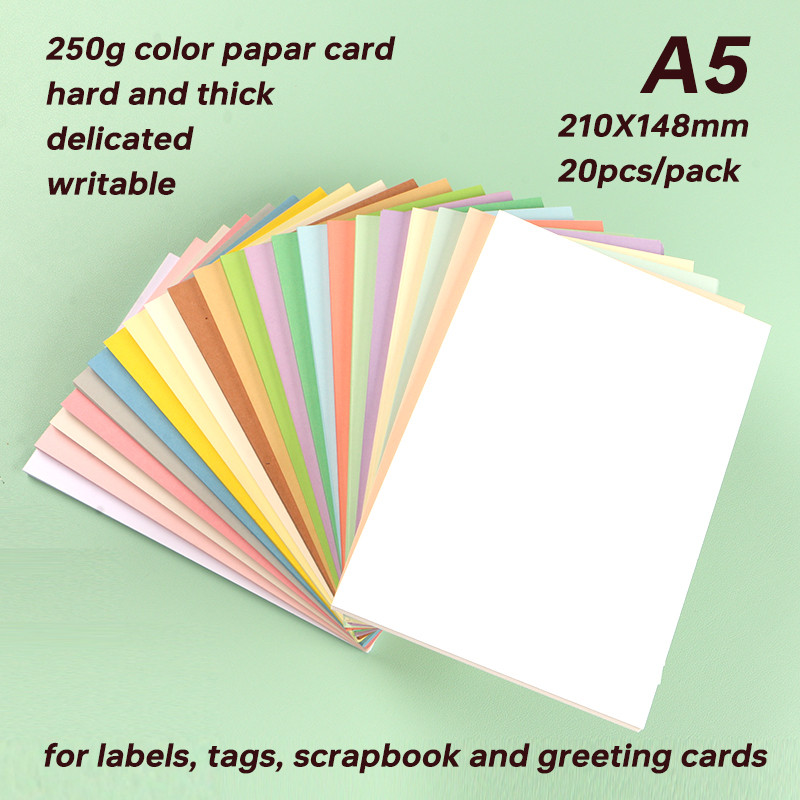 

DUOFEN 250g color paper card delicate writable A5 hard paper thick paper for DIY papercraft projects Scrapbook Paper Album