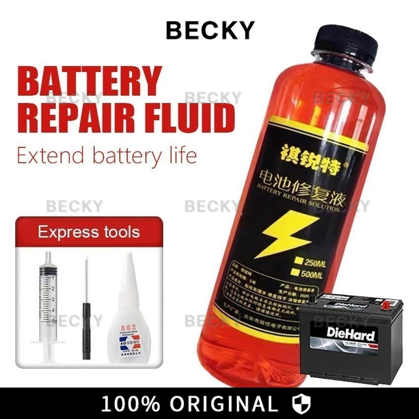 [NEW](Berikan alat) BECKY perbaikan baterai cairan baterai solusi air elektrolit air untuk aki kenda
