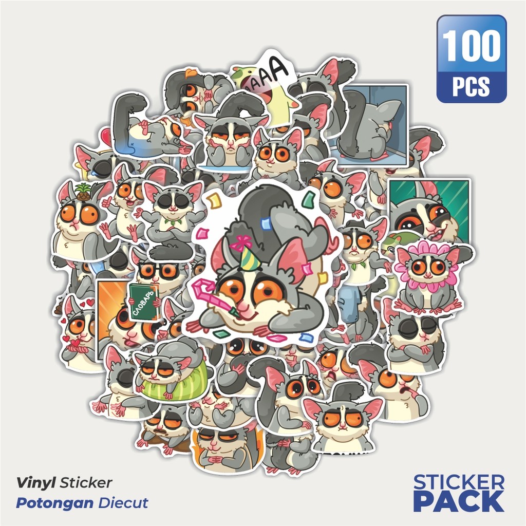 

Super Hemat! 100 PCS Stiker Animal Cute Lulu Waterproof Aesthetic- Untuk Laptop, Motor, dan Helm - Paper Stationery Pack