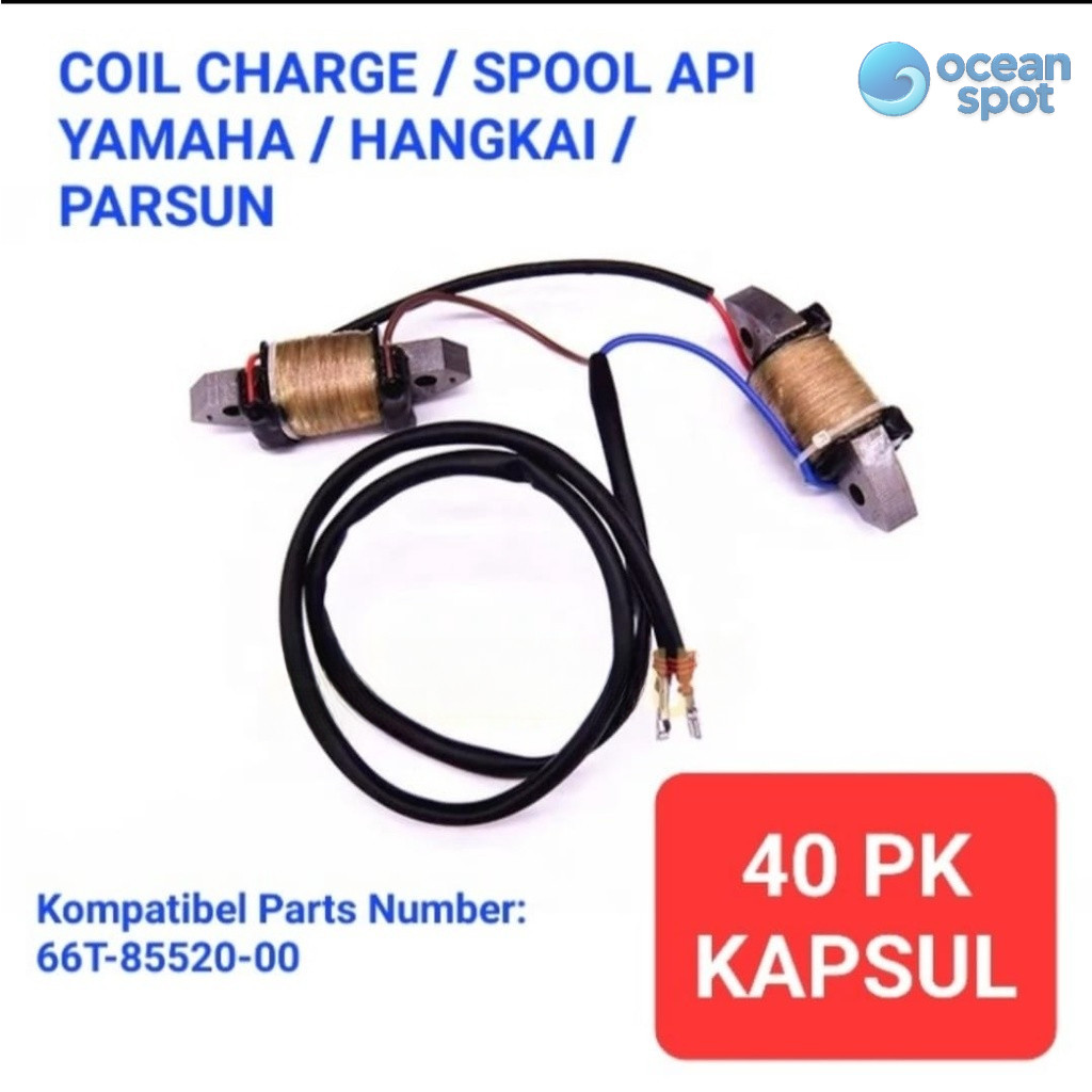 66T-85520-00 Coil Charge / Spool Sepul Api Yamaha 40 PK HP Kapsul ( ocean spot )