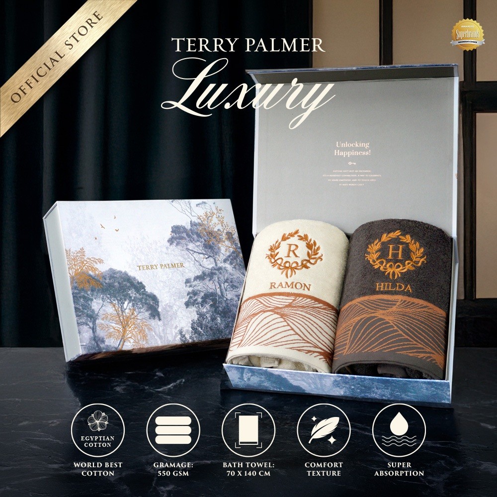 Terry Palmer Luxury - Goldline (Handuk Couple Set) / Handuk Seserahan / Kado Pernikahan / Souvenir /