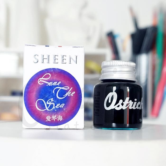

Ostrich Tinta Kaligrafi Warna Sheen Fountain Pen Ink Vintage Metallic Color 18 ML - Love the sea