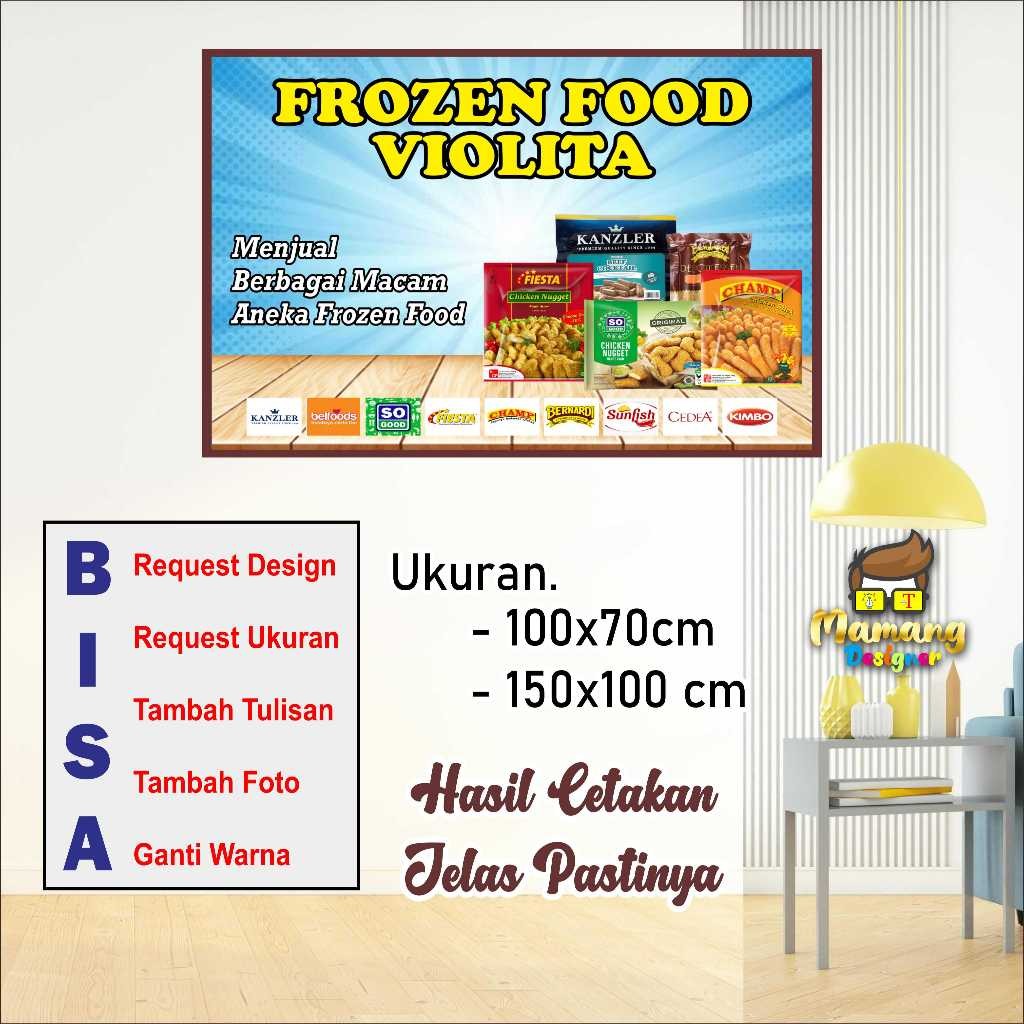Cetak Banner Spanduk Toko Frozen Food Atau Aneka Sosis bb Tebal