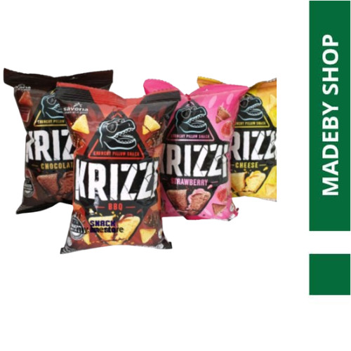 KRIZZI PILLOW 55gr CHOCOLATE/STRAWBERRY/CHEESE/BBQ  SNACK makanan ringan jajanan cemilan camilan ped