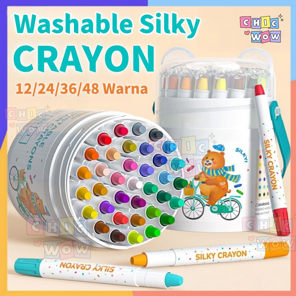 

【48 Warna】 Crayon Putar Crayon Washable Silky 48 Warna Kuas Gratis For Yang Seni Gambar Pastel Minyak Crayon Krayon Anak-Anak Aman Dan Tidak Beracu