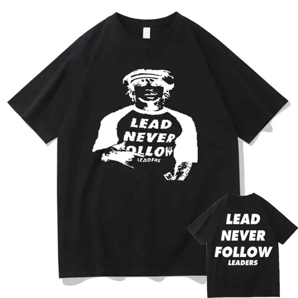 Rapper Chief Keef Lead Never Follow Leaders T-shirt dengan cetak ganda pria dan wanita
