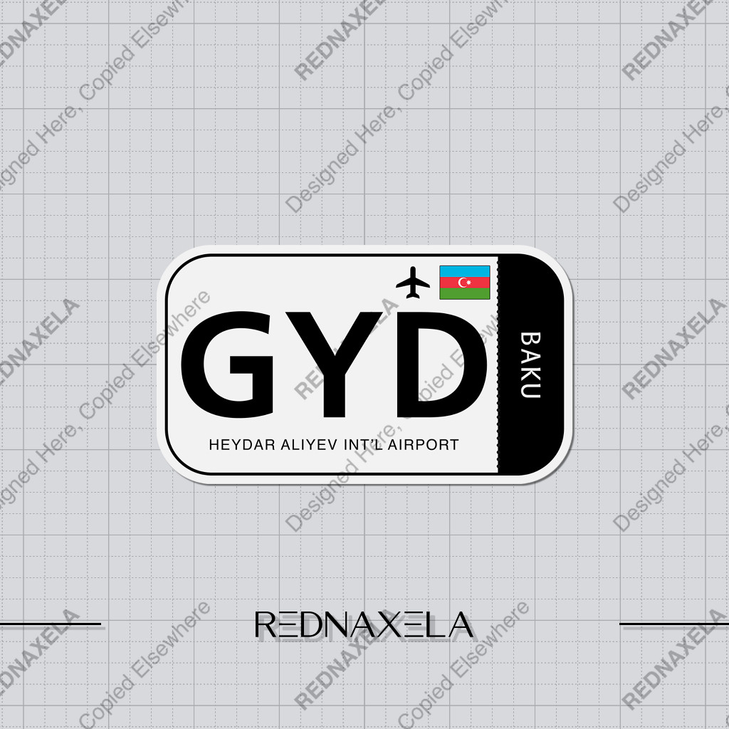 

Stiker Vinyl Heydar Aliyev International Airport Code GYD Sign Sticker