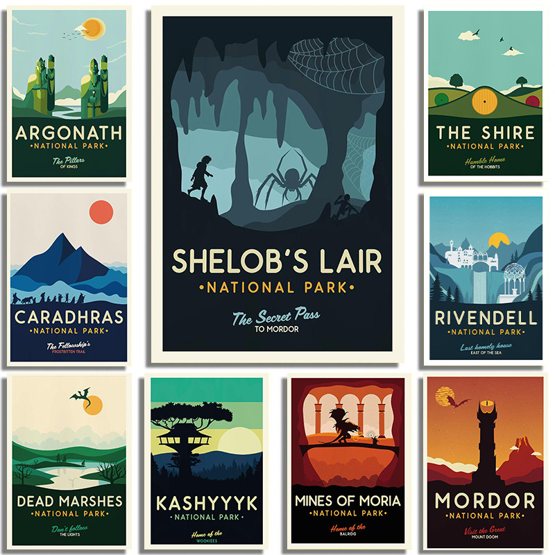 

Popular Classic Movies Such As The Lord Of The Rings Collection Of Art Posters Canvas Printing Cinema Home Wall Decor Painting