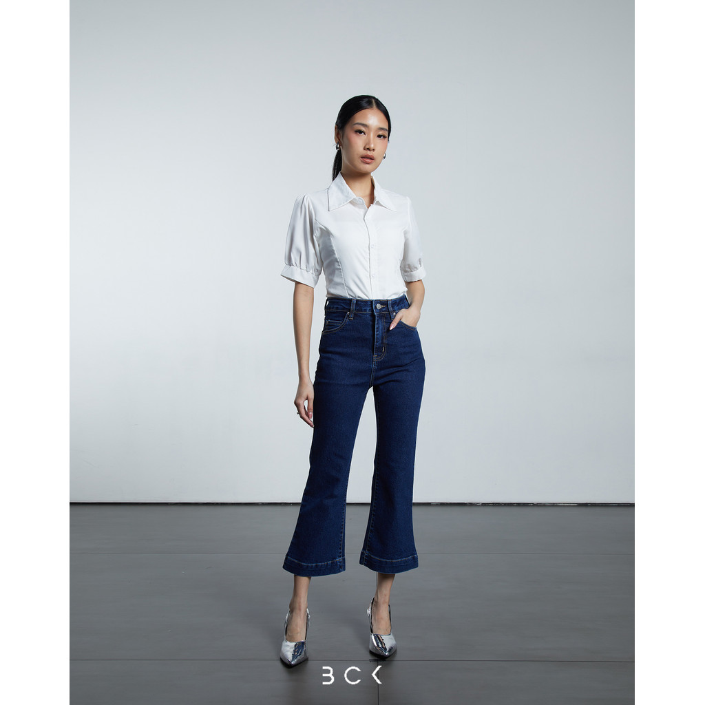 BCK - Celana Highwaist Jeans Cutbray 7/9 Wanita Vanya