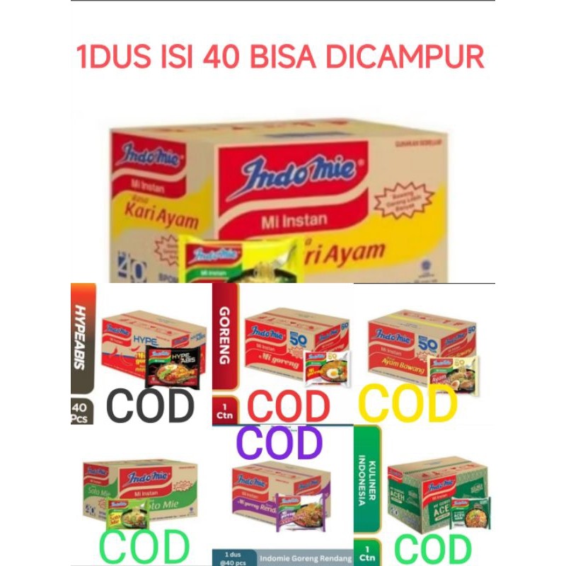 

INDOMIE ALL VARIAN (1 DUS ISI 40) BISA MIX RASA / INDOMIE / MIE INSTAN