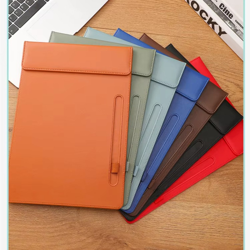 

A4 Padfolio Manager Signature Pad Vintage Leather Magnetic Absorption Writing Pad Pen Holder Document Folder for Meetings