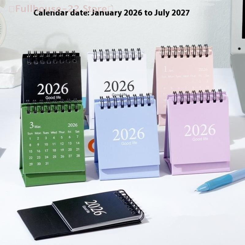 

【MAX-22】Mini Desk Calendar 2026 Small Standing Flip Weekly Calendar Creative Coil Calendar Planner For Daily Schedule Planning