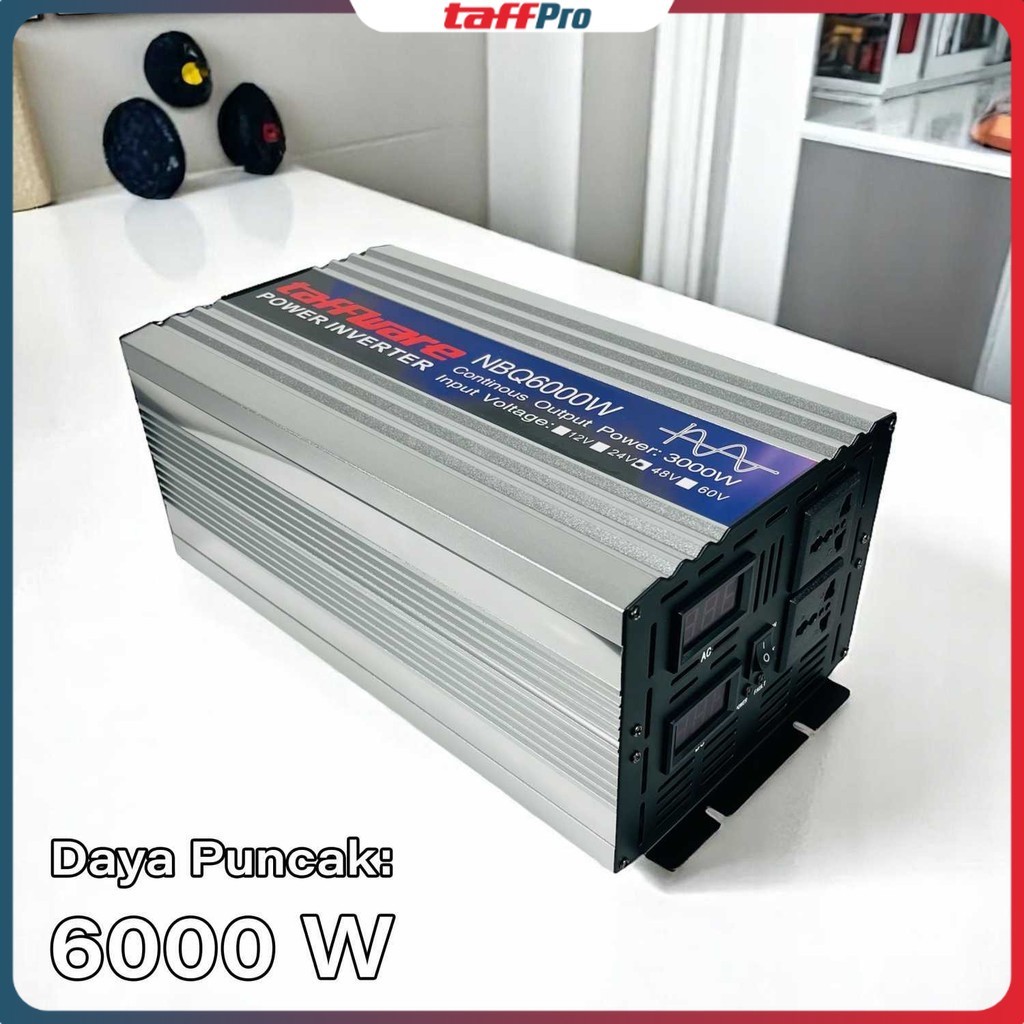 Taffware Power Inverter Mobil Pure Sine Wave DC 48V to AC 220V 6000W - NBQ6000W